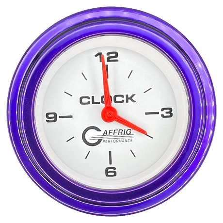 GAFFRIG 2 INCH ELECTRIC CLOCK GAUGE STEP RIM (002) / PURPLE / WHITE