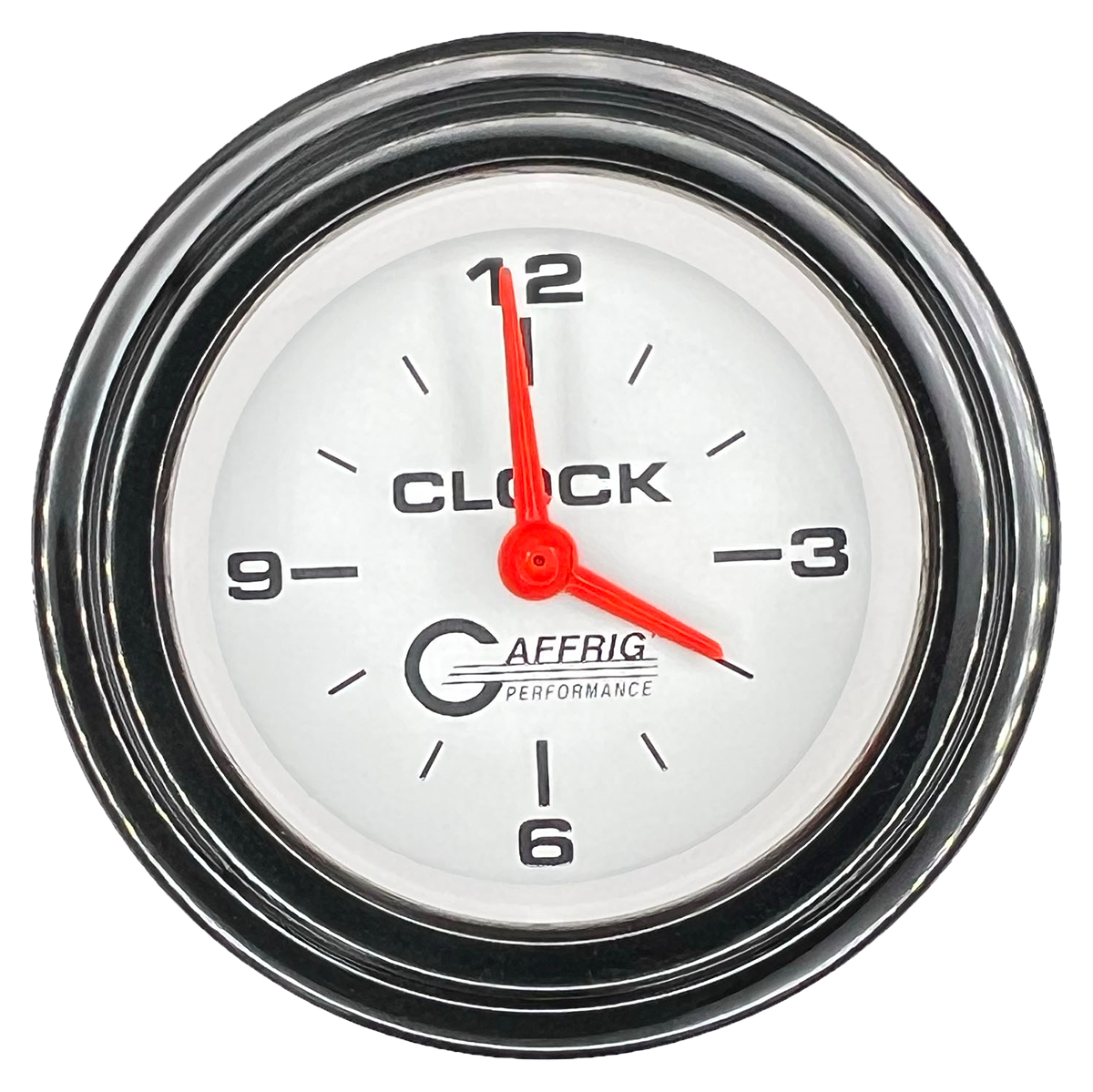 GAFFRIG 2 INCH ELECTRIC CLOCK GAUGE STEP RIM (002) / BLACK / WHITE