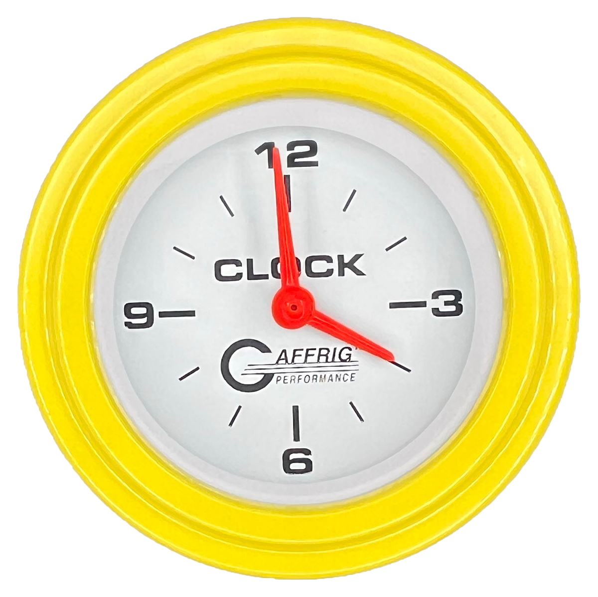 GAFFRIG 2 INCH ELECTRIC CLOCK GAUGE STEP RIM (002) / YELLOW / WHITE