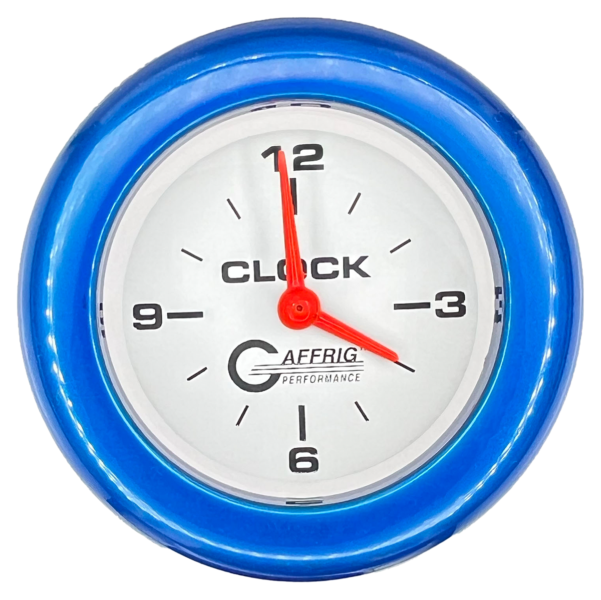 GAFFRIG 2 INCH ELECTRIC CLOCK GAUGE FAT RIM (218) / BLUE / WHITE