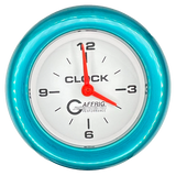 GAFFRIG 2 INCH ELECTRIC CLOCK GAUGE FAT RIM (218) / TEAL / WHITE