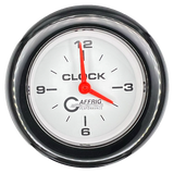 GAFFRIG 2 INCH ELECTRIC CLOCK GAUGE FAT RIM (218) / BLACK / WHITE