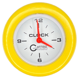 GAFFRIG 2 INCH ELECTRIC CLOCK GAUGE FAT RIM (218) / YELLOW / WHITE