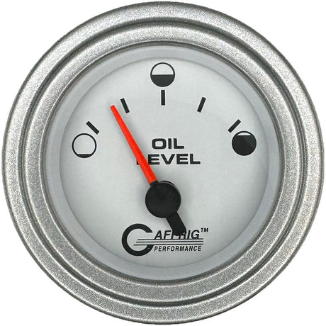 GAFFRIG 2 INCH ELECTRIC OIL LEVEL GAUGE WHITE / STEP RIM / PLATINUM