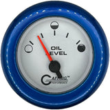 GAFFRIG 2 INCH ELECTRIC OIL LEVEL GAUGE WHITE / FAT RIM / BLUE