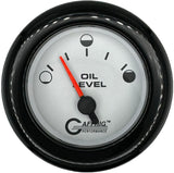 GAFFRIG 2 INCH ELECTRIC OIL LEVEL GAUGE WHITE / FAT RIM / BLACK