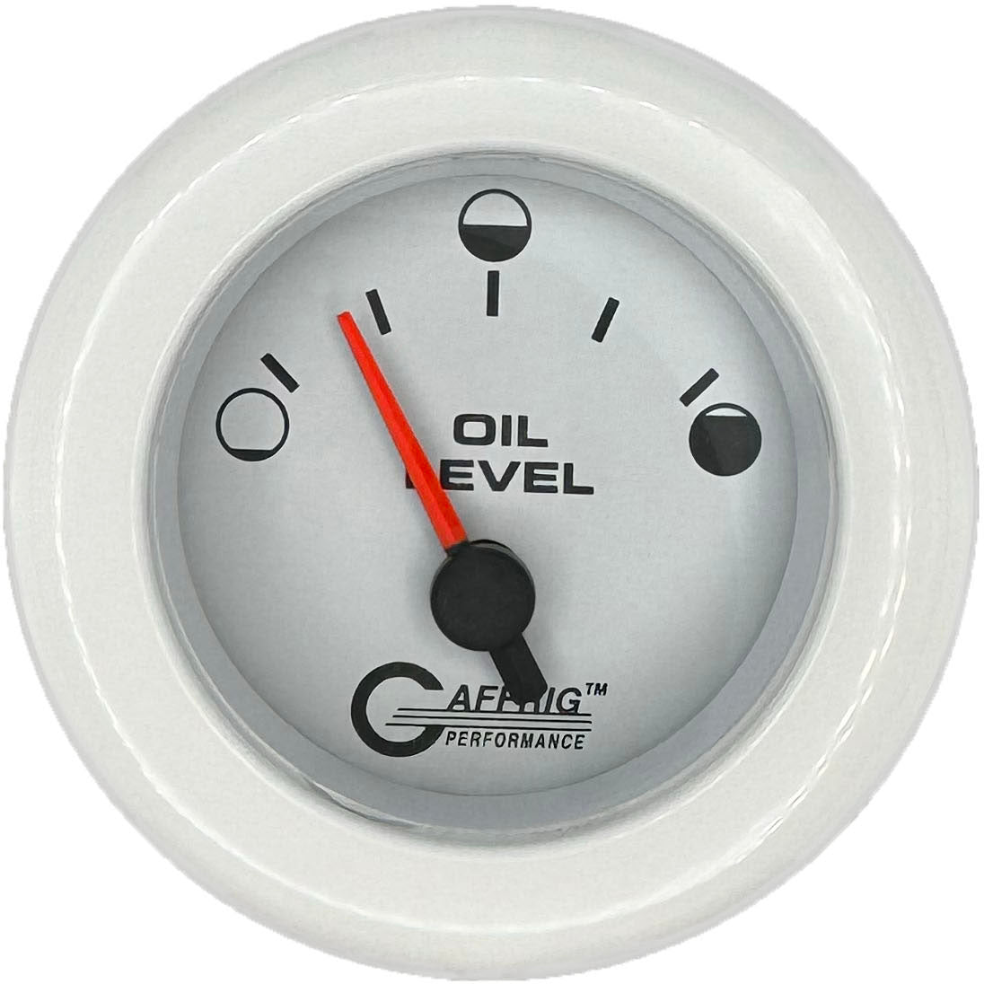 GAFFRIG 2 INCH ELECTRIC OIL LEVEL GAUGE WHITE / FAT RIM / WHITE