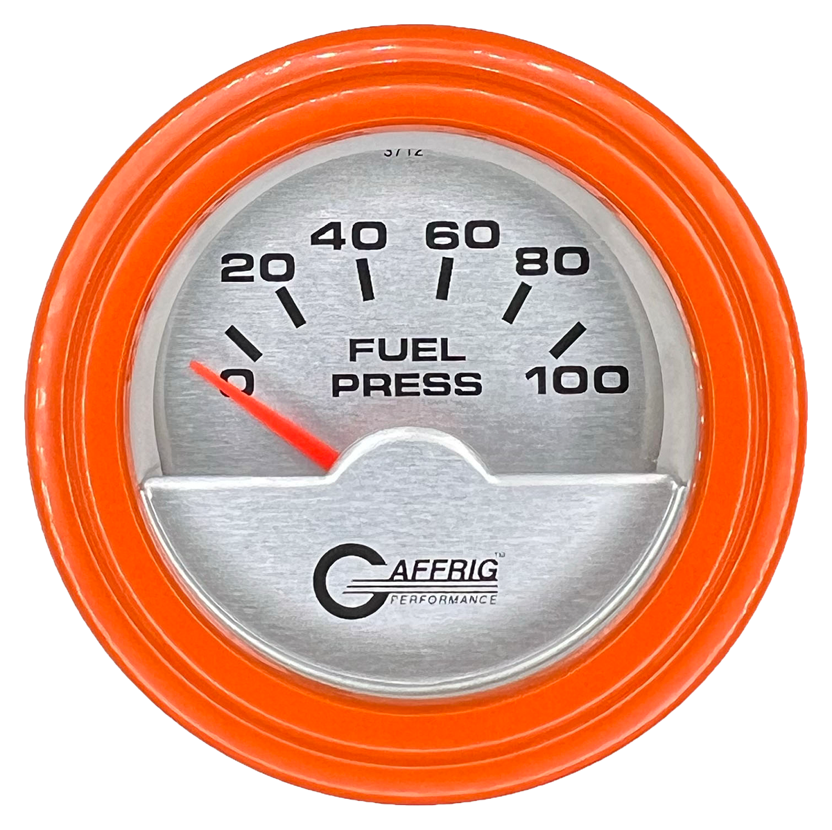 GAFFRIG 2 INCH ELECTRIC FUEL PRESSURE GAUGE 0-100 PSI STEP RIM (002) / ORANGE / PLATINUM