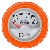 GAFFRIG 2 INCH ELECTRIC FUEL PRESSURE GAUGE 0-100 PSI STEP RIM (002) / ORANGE / PLATINUM