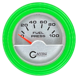 GAFFRIG 2 INCH ELECTRIC FUEL PRESSURE GAUGE 0-100 PSI STEP RIM (002) / LIME GREEN / PLATINUM