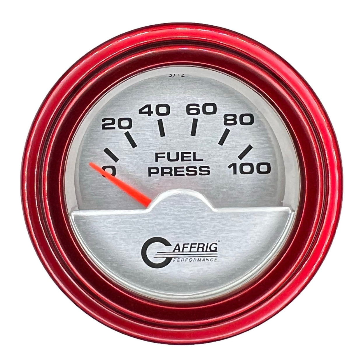 GAFFRIG 2 INCH ELECTRIC FUEL PRESSURE GAUGE 0-100 PSI STEP RIM (002) / RED / PLATINUM