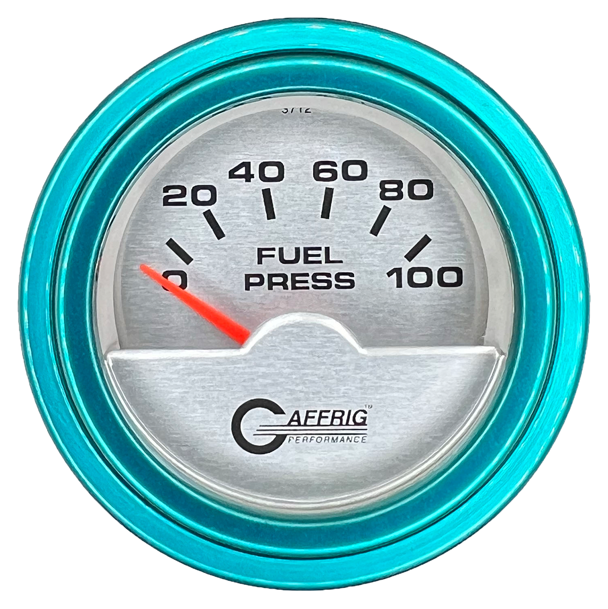 GAFFRIG 2 INCH ELECTRIC FUEL PRESSURE GAUGE 0-100 PSI STEP RIM (002) / TEAL / PLATINUM