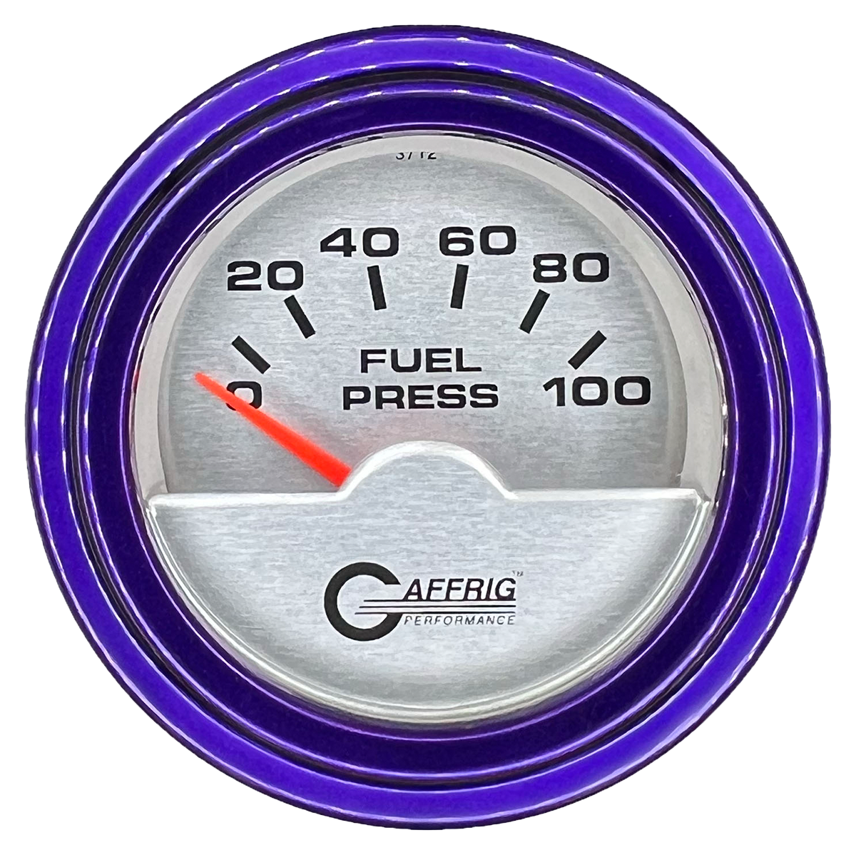 GAFFRIG 2 INCH ELECTRIC FUEL PRESSURE GAUGE 0-100 PSI STEP RIM (002) / PURPLE / PLATINUM