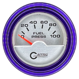 GAFFRIG 2 INCH ELECTRIC FUEL PRESSURE GAUGE 0-100 PSI STEP RIM (002) / PURPLE / PLATINUM