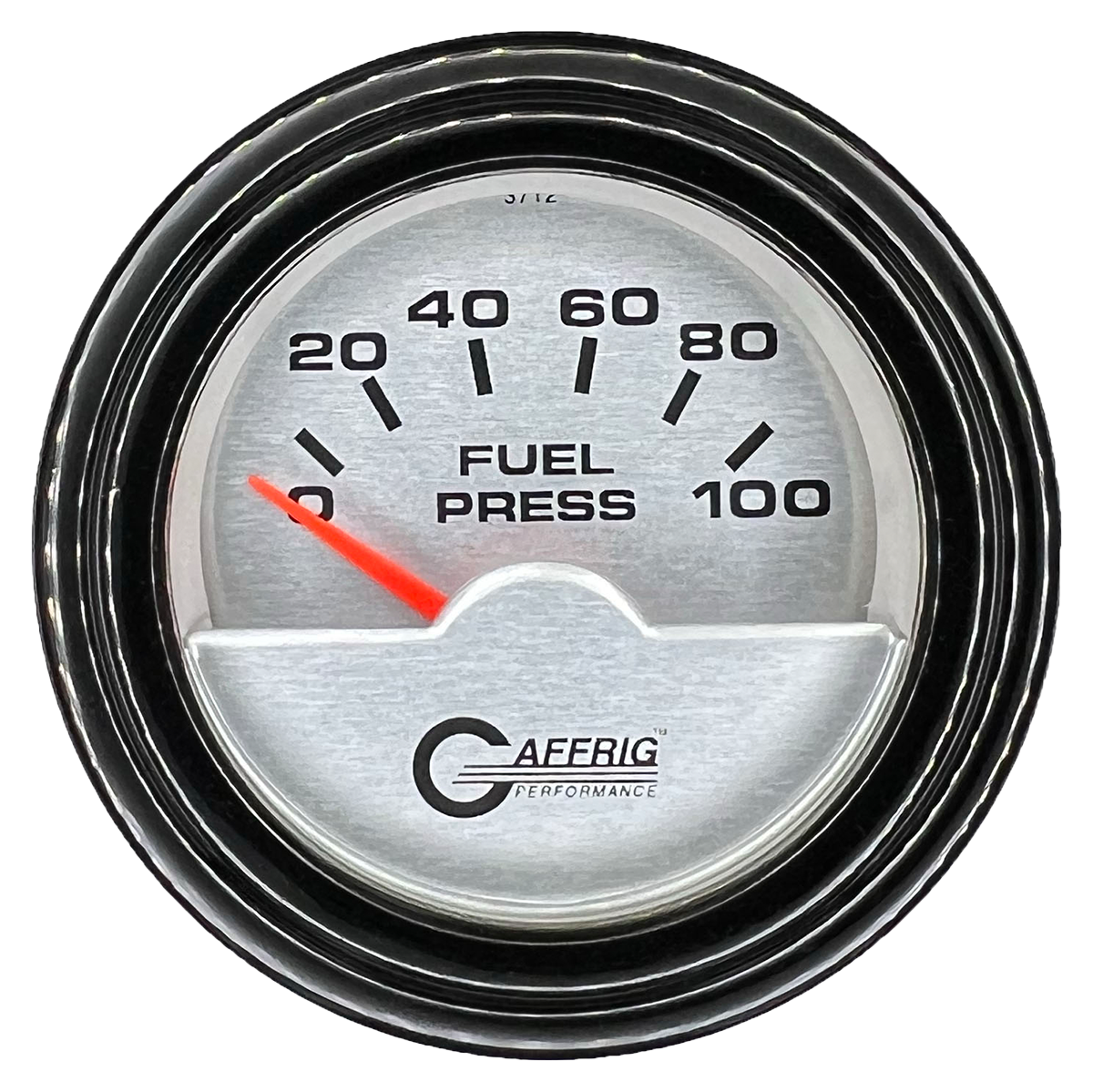 GAFFRIG 2 INCH ELECTRIC FUEL PRESSURE GAUGE 0-100 PSI STEP RIM (002) / BLACK / PLATINUM