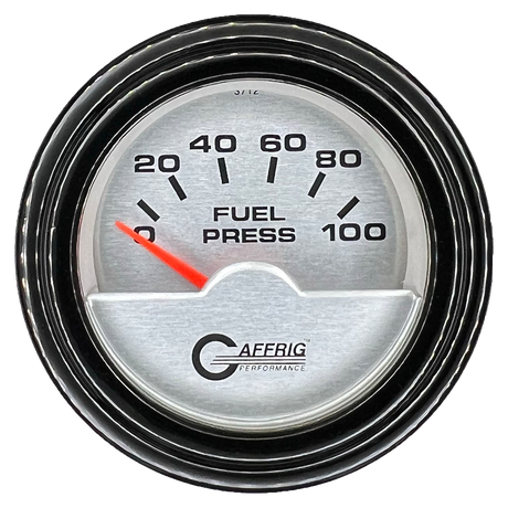 GAFFRIG 2 INCH ELECTRIC FUEL PRESSURE GAUGE 0-100 PSI STEP RIM (002) / BLACK / PLATINUM