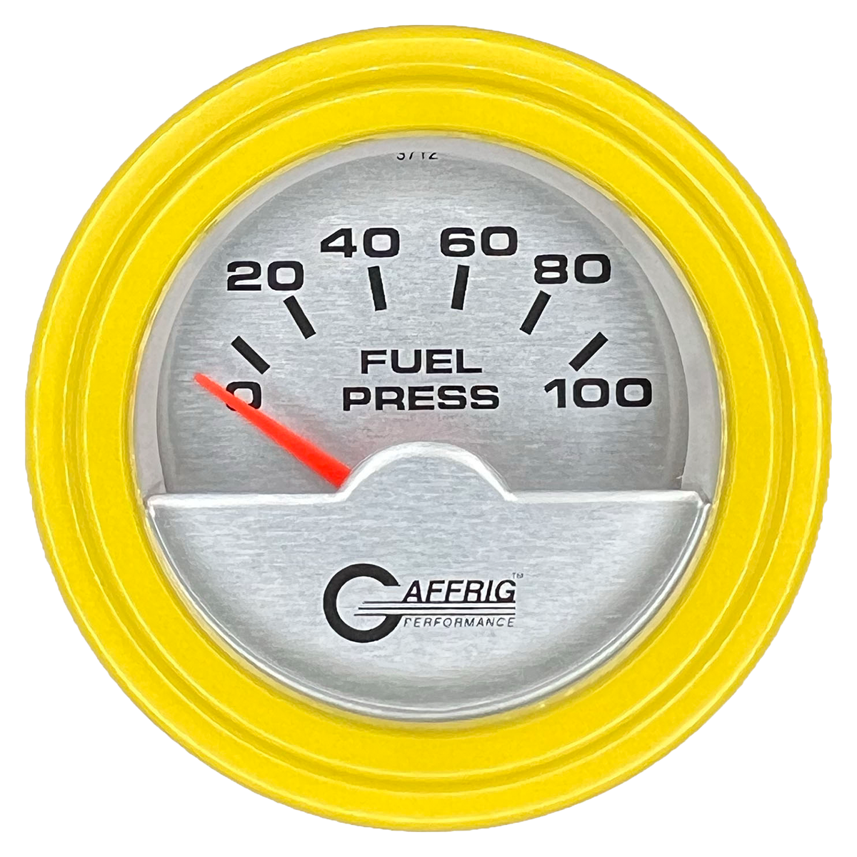 GAFFRIG 2 INCH ELECTRIC FUEL PRESSURE GAUGE 0-100 PSI STEP RIM (002) / YELLOW / PLATINUM