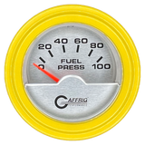 GAFFRIG 2 INCH ELECTRIC FUEL PRESSURE GAUGE 0-100 PSI STEP RIM (002) / YELLOW / PLATINUM