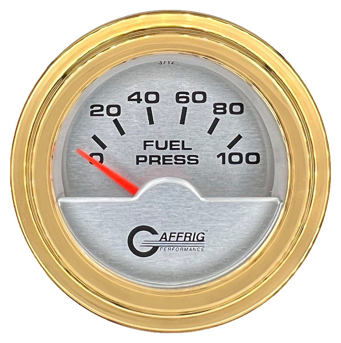 GAFFRIG 2 INCH ELECTRIC FUEL PRESSURE GAUGE 0-100 PSI STEP RIM (002) / GOLD / PLATINUM