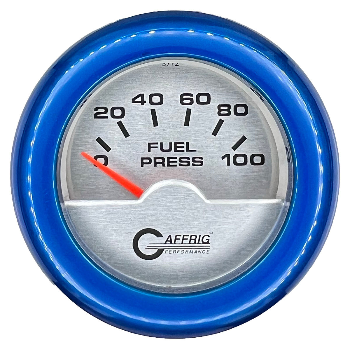 GAFFRIG 2 INCH ELECTRIC FUEL PRESSURE GAUGE 0-100 PSI FAT RIM (218) / BLUE / PLATINUM