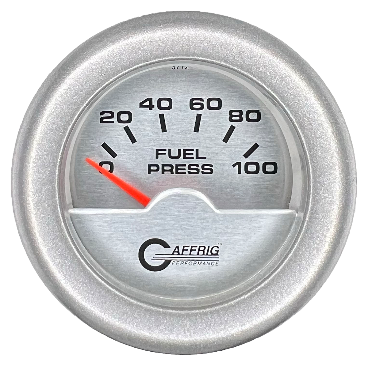 GAFFRIG 2 INCH ELECTRIC FUEL PRESSURE GAUGE 0-100 PSI FAT RIM (218) / PLATINUM / PLATINUM