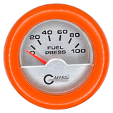 GAFFRIG 2 INCH ELECTRIC FUEL PRESSURE GAUGE 0-100 PSI FAT RIM (218) / ORANGE / PLATINUM