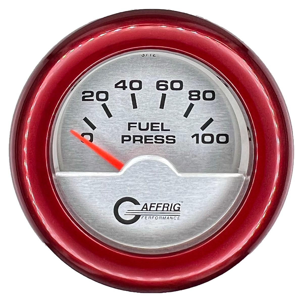 GAFFRIG 2 INCH ELECTRIC FUEL PRESSURE GAUGE 0-100 PSI FAT RIM (218) / RED / PLATINUM