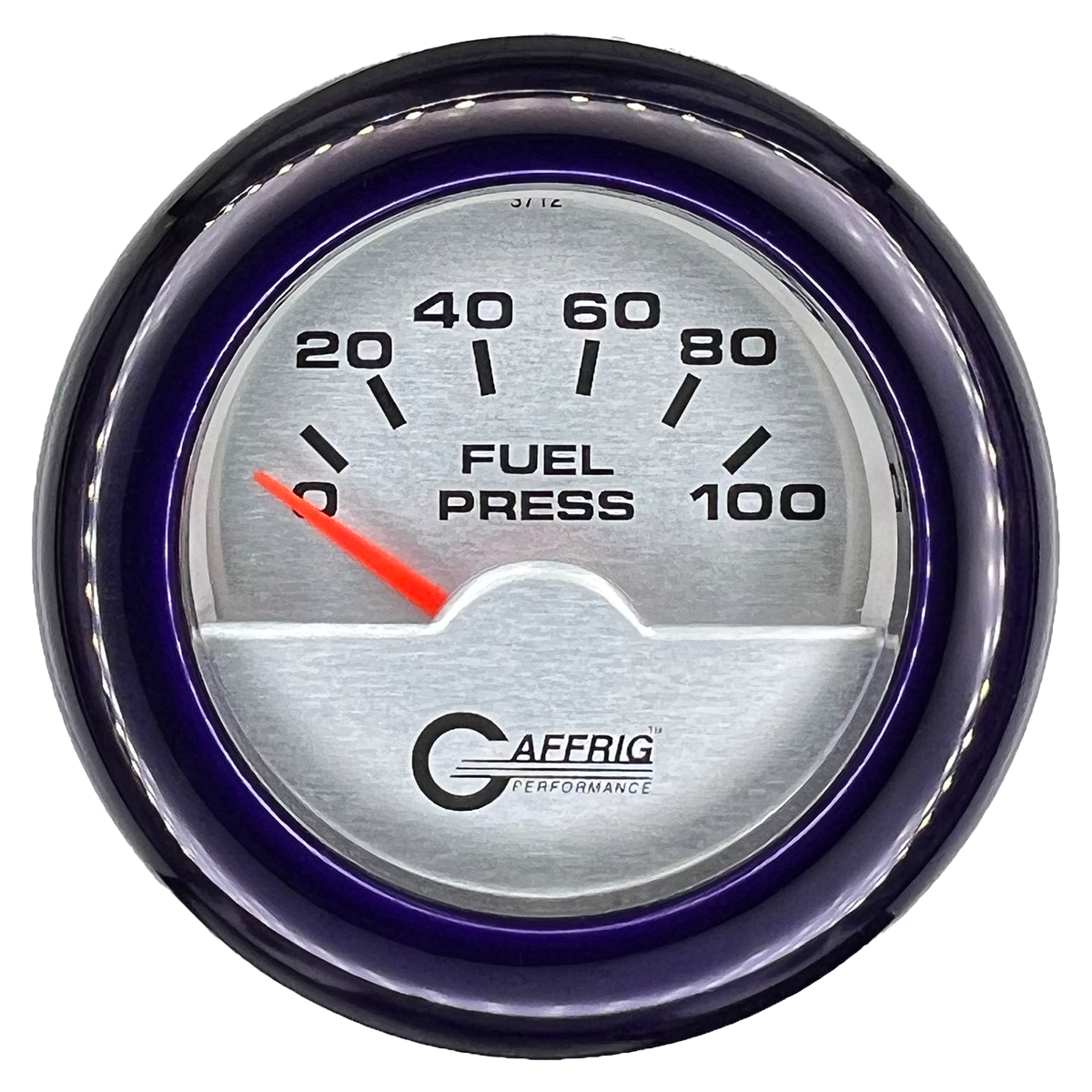 GAFFRIG 2 INCH ELECTRIC FUEL PRESSURE GAUGE 0-100 PSI FAT RIM (218) / PURPLE / PLATINUM