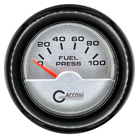 GAFFRIG 2 INCH ELECTRIC FUEL PRESSURE GAUGE 0-100 PSI FAT RIM (218) / BLACK / PLATINUM