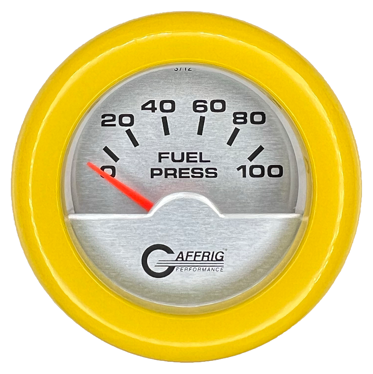 GAFFRIG 2 INCH ELECTRIC FUEL PRESSURE GAUGE 0-100 PSI FAT RIM (218) / YELLOW / PLATINUM