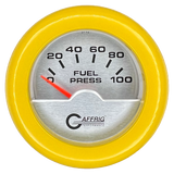 GAFFRIG 2 INCH ELECTRIC FUEL PRESSURE GAUGE 0-100 PSI FAT RIM (218) / YELLOW / PLATINUM