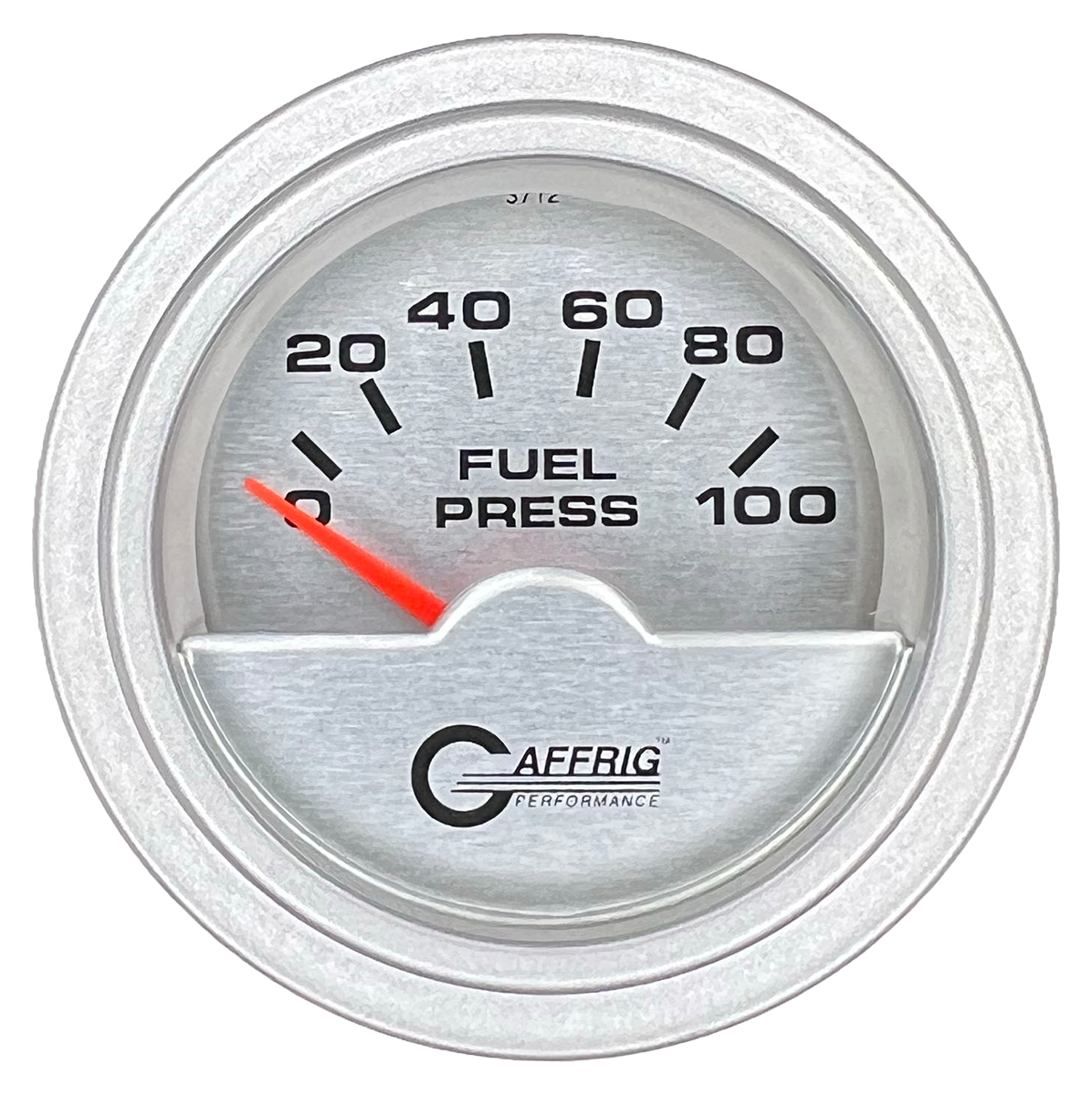 GAFFRIG 2 INCH ELECTRIC FUEL PRESSURE GAUGE 0-100 PSI STEP RIM (002) / PLATINUM / PLATINUM