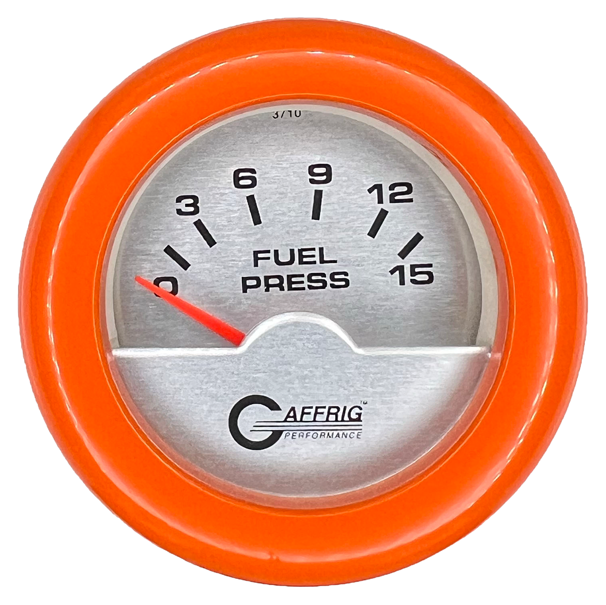 GAFFRIG 2 INCH ELECTRIC FUEL PRESSURE GAUGE 0-15 PSI FAT RIM (218) / ORANGE / PLATINUM