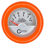 GAFFRIG 2 INCH ELECTRIC FUEL PRESSURE GAUGE 0-15 PSI FAT RIM (218) / ORANGE / PLATINUM