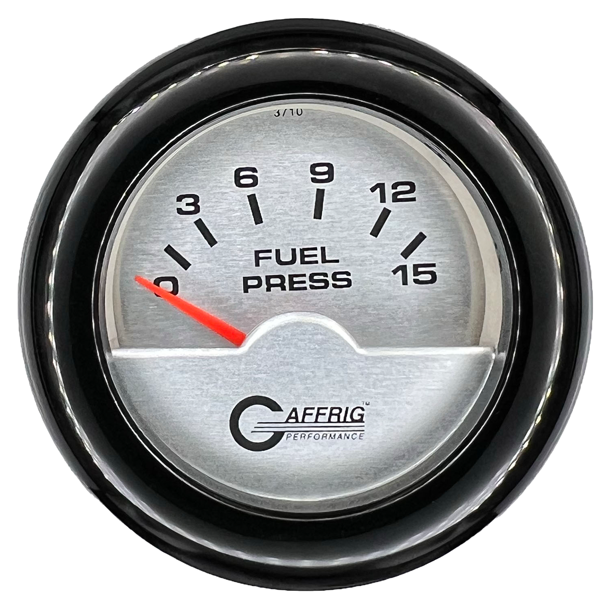 GAFFRIG 2 INCH ELECTRIC FUEL PRESSURE GAUGE 0-15 PSI FAT RIM (218) / BLACK / PLATINUM