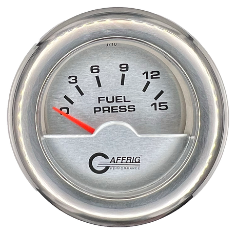 GAFFRIG 2 INCH ELECTRIC FUEL PRESSURE GAUGE 0-15 PSI FAT RIM (218) / CHROME/POLISHED / PLATINUM