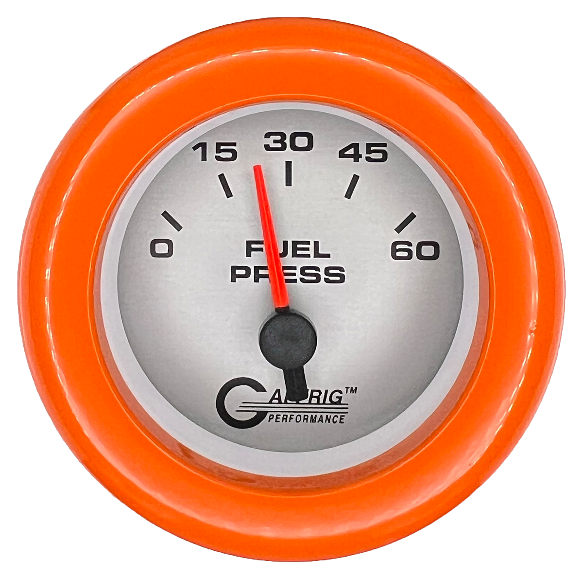 GAFFRIG 2 INCH ELECTRIC FUEL PRESSURE 0-60 PSI FAT RIM (218) / ORANGE / PLATINUM