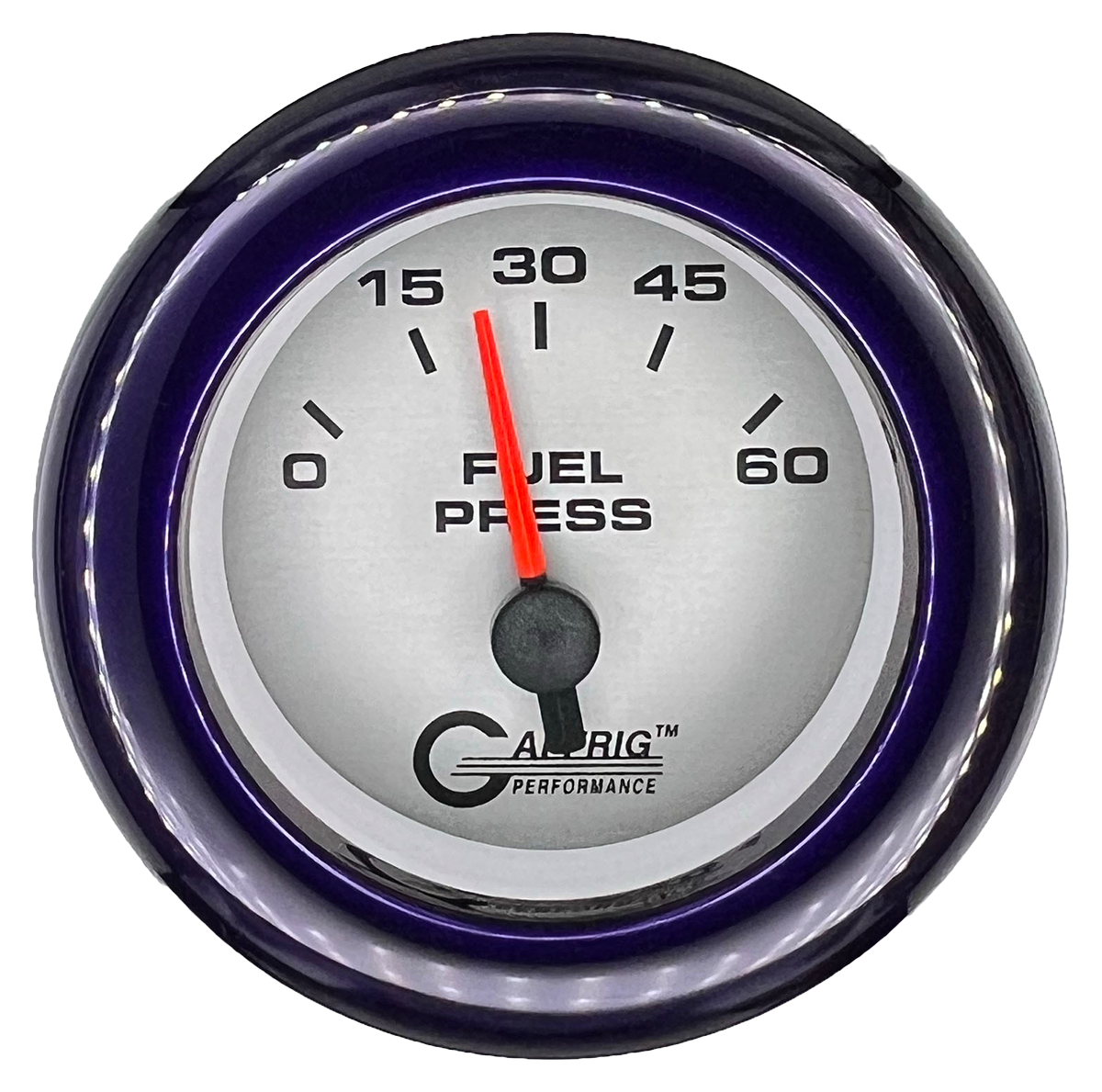 GAFFRIG 2 INCH ELECTRIC FUEL PRESSURE 0-60 PSI FAT RIM (218) / PURPLE / PLATINUM