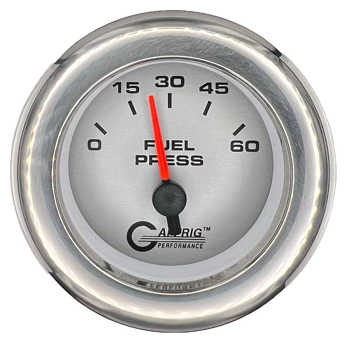 GAFFRIG 2 INCH ELECTRIC FUEL PRESSURE 0-60 PSI FAT RIM (218) / CHROME/POLISHED / PLATINUM