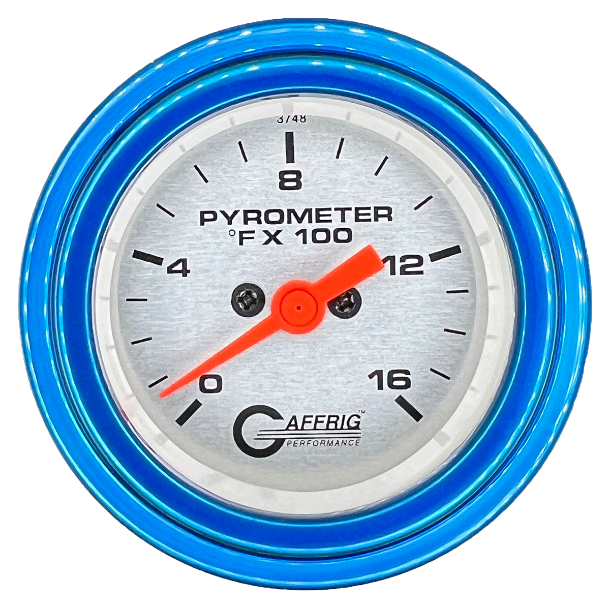 GAFFRIG 2 INCH ELECTRIC PYROMETER GAUGE 0-1600 F STEP RIM (002) / BLUE / PLATINUM