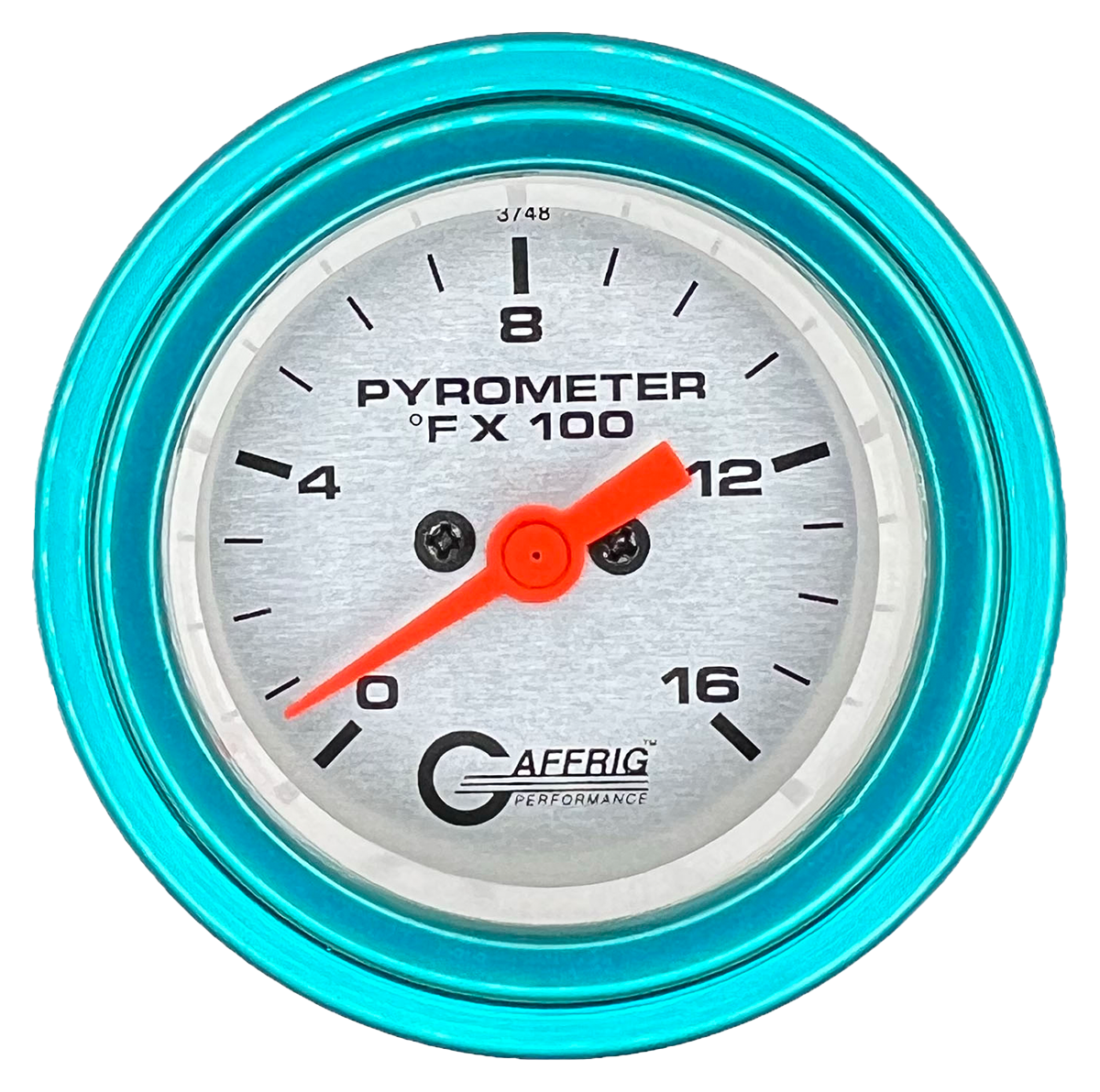 GAFFRIG 2 INCH ELECTRIC PYROMETER GAUGE 0-1600 F STEP RIM (002) / TEAL / PLATINUM