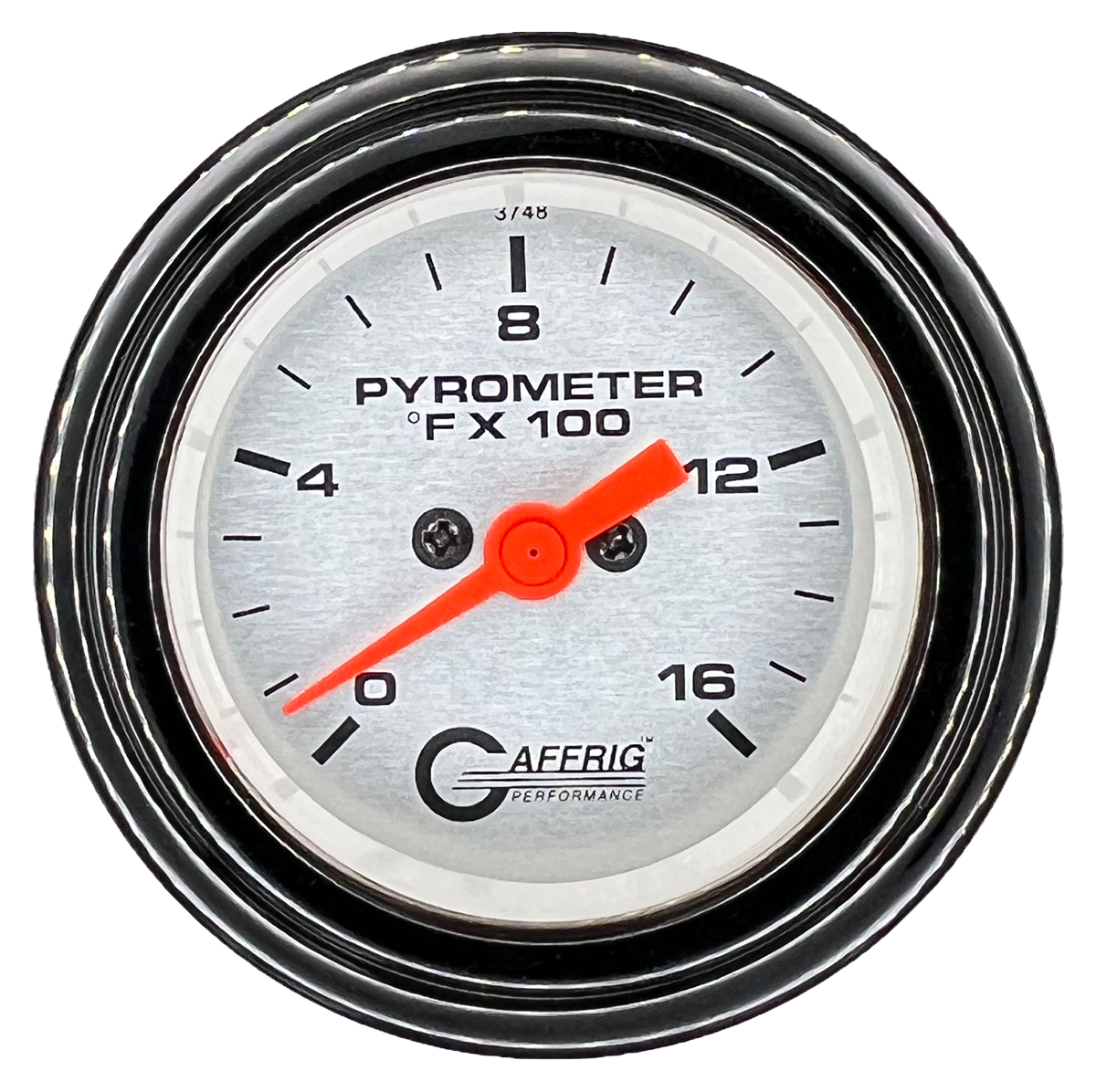 GAFFRIG 2 INCH ELECTRIC PYROMETER GAUGE 0-1600 F STEP RIM (002) / BLACK / PLATINUM