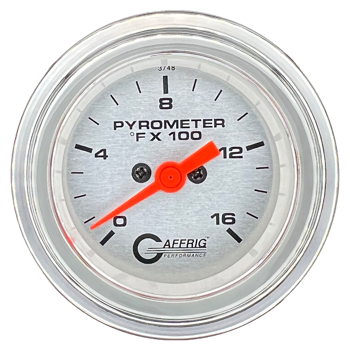 GAFFRIG 2 INCH ELECTRIC PYROMETER GAUGE 0-1600 F STEP RIM (002) / CHROME/POLISHED / PLATINUM