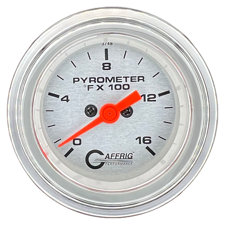 GAFFRIG 2 INCH ELECTRIC PYROMETER GAUGE 0-1600 F STEP RIM (002) / CHROME/POLISHED / PLATINUM