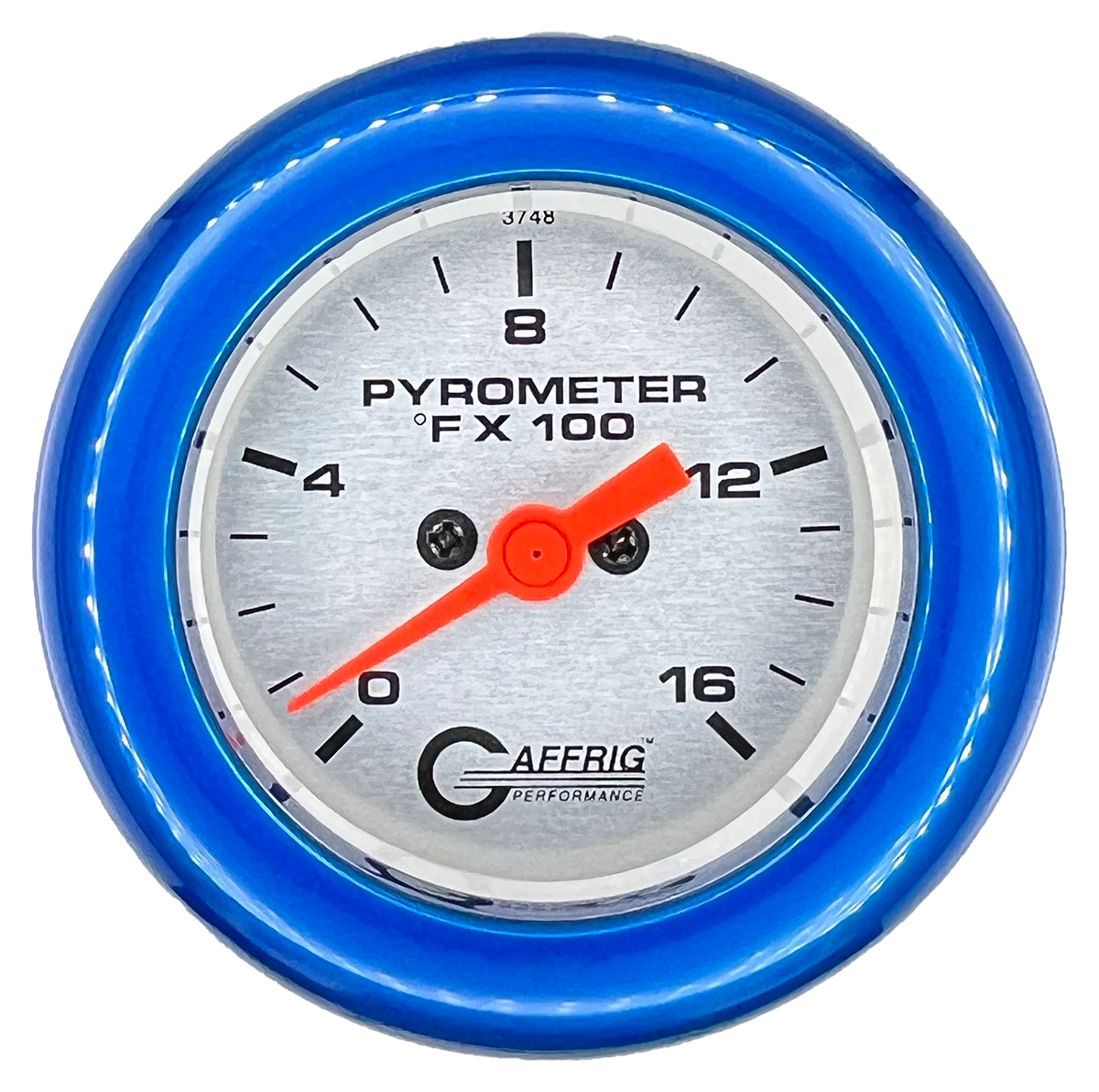 GAFFRIG 2 INCH ELECTRIC PYROMETER GAUGE 0-1600 F FAT RIM (218) / BLUE / PLATINUM