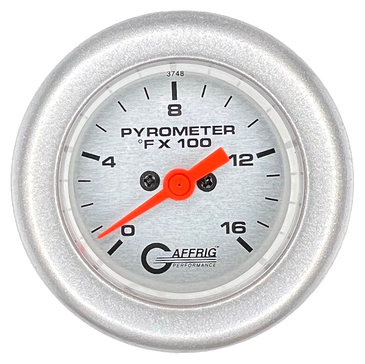 GAFFRIG 2 INCH ELECTRIC PYROMETER GAUGE 0-1600 F FAT RIM (218) / PLATINUM / PLATINUM