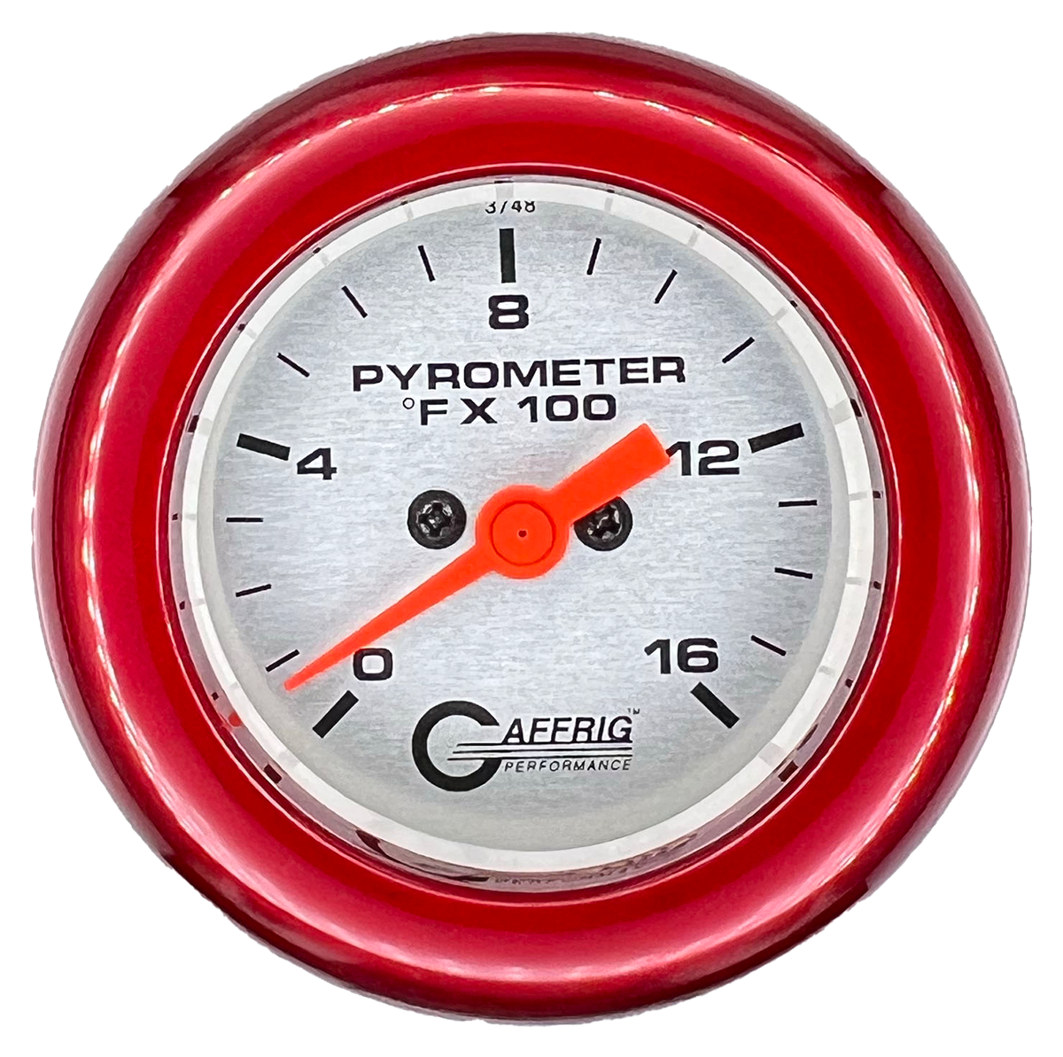 GAFFRIG 2 INCH ELECTRIC PYROMETER GAUGE 0-1600 F FAT RIM (218) / RED / PLATINUM