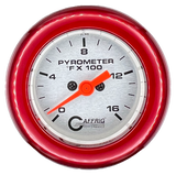 GAFFRIG 2 INCH ELECTRIC PYROMETER GAUGE 0-1600 F FAT RIM (218) / RED / PLATINUM