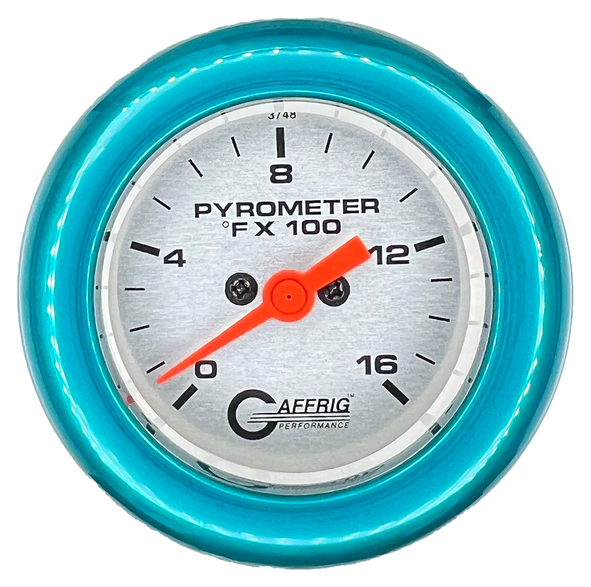 GAFFRIG 2 INCH ELECTRIC PYROMETER GAUGE 0-1600 F FAT RIM (218) / TEAL / PLATINUM