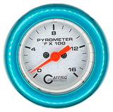 GAFFRIG 2 INCH ELECTRIC PYROMETER GAUGE 0-1600 F FAT RIM (218) / TEAL / PLATINUM